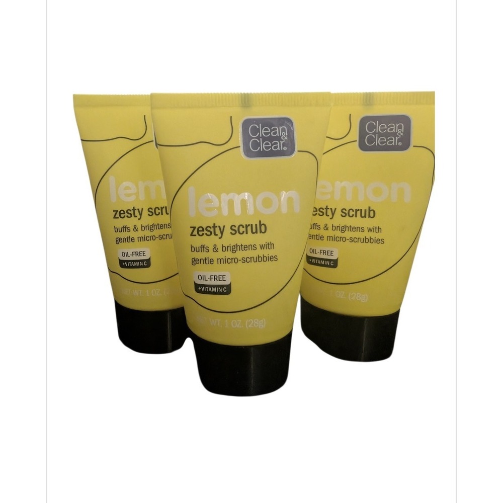 Clean & Clear Lemon Zesty Scrub, Travel Size (1oz) 3  pack DISCONTINUED HTF‎